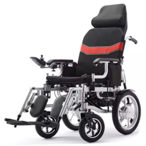 כסא גלגלים חשמלי מתקפל ריקליינר גב ורגליים מתכוננים | דגם higher הייר